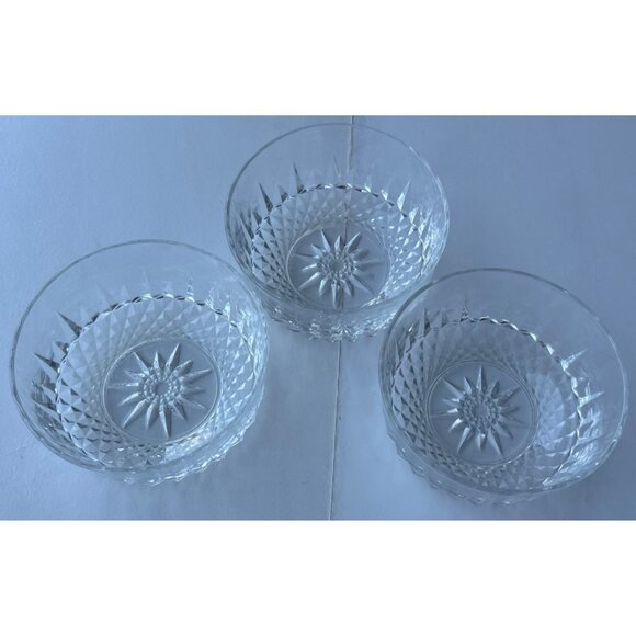 Set of 3 Arcoroc France Brand Clear Decorative Salad Glass Bowls 2.5" Diameter - Picture 4 of 11